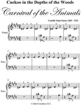 Download Cuckoo in the Depths of the Woods Carnival of the Animals - Beginner Piano Sheet Music - Silver Tonalities | PDF